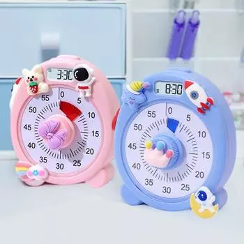 Таймер Простой в использовании бесшумный 60-минутный таймер для визуального исследования Таймер обратного отсчета магнитной адсорбции для домашней кухни синий