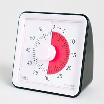 ТАЙМЕР RED POINT Бесшумный секундомер 60 минут Настольный счетчик времени Компактные мини-часы Black