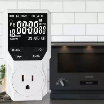 Таймер розетки большой экран VA многофункциональный таймер обратного отсчета короткого цикла вилка для внутреннего использования США 120 В 15 А