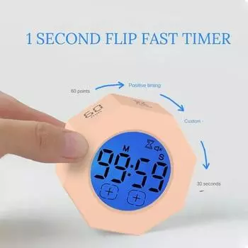 Таймер с датчиком гравитации Фитнес Обучение Специфический Флип Визуализация Управление временем Мини Цифровой Кухонный Таймер Кухонные принадлежности белый