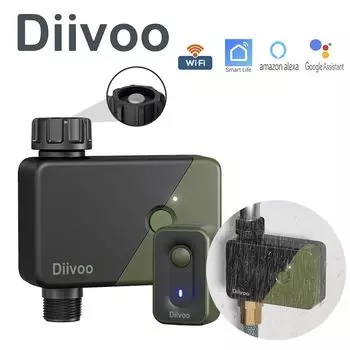 Таймер спринклера для водяного шланга, Wi-Fi, дистанционное автоматическое капельное орошение для сада 3 zone зелёный