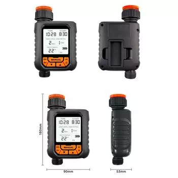 Таймер спринклера Таймер подачи воды на открытом воздухе для садового шланга с 1 выходом, большой программируемый ЖК-экран With Rain Sensor