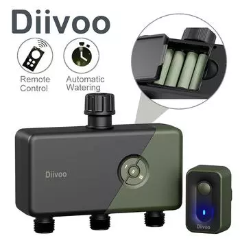 Таймеры полива сада с Wi-Fi, умный капельный полив, программируемый контроллер с задержкой дождя, многозонный автоматический клапан, Alexa Voice 3 zone зелёный