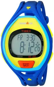 (Таймекс) Часы Timex Ironman Sleek 50 в натуральную величину, унисекс, сине-лаймовый цвет, блок