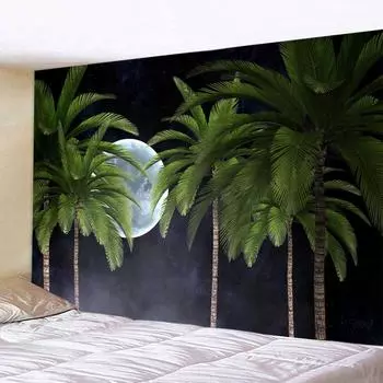 Тайна Звездное Небо Гобелен Хиппи Настенный Гобелен Лес Дерево Джунгли Луна Гобелен Декор Комнаты Эстетический Для Гостиной Спальни 100x75cm