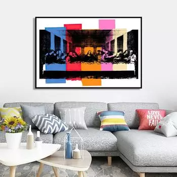 Тайная вечеря Да Винчи, абстрактная картина, постер, холст, картина, принт, Куадрос, художественное украшение на стену, настенная роспись, домашний декор для гостиной 20cm40cm NoFrame