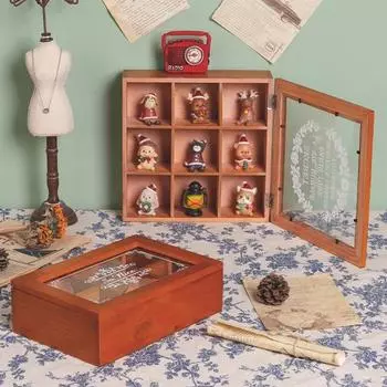 Тайник с несколькими сетками, большой вместительный деревянный сундук для хранения сокровищ для дома 6 Grid