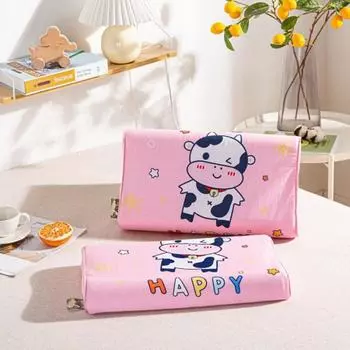 Тайская детская латексная подушка, натуральная мультяшная подушка, детский хлопковый чехол, подушка для защиты шеи в детском саду Single pillowcase