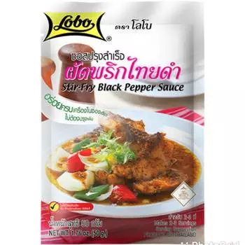 Тайская еда, обжарка, черный перец, травы, специи, острый соус, пикантная паста карри, устричный соус, соевый соус, пшеничный вкус, 50 грамм.