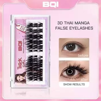 Тайские комические накладные ресницы, естественная имитация, тонкие стебли, плотные, одиночные пучки, сегментированные, привитые, европейские и американские, волшебные волосы