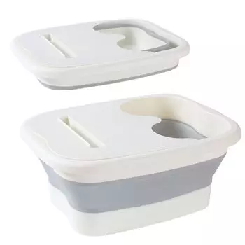 так счастлива Складная ванночка для ног с крышкой Сохранение тепла ванночки для ног Домашний салон Уход за больными Глубокая ванна для ног Я белый