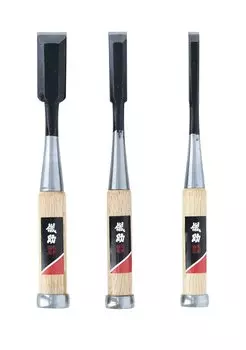 Takagi Gisuke Только Набор из 3 стамесок для пазов под петли и пороги TAKAGI Деревообрабатывающий инструмент Стамеска Сделай сам Стамеска Рубанок Набор деревообрабатывающих стамесок Дополнение 9/15/24 мм [Для