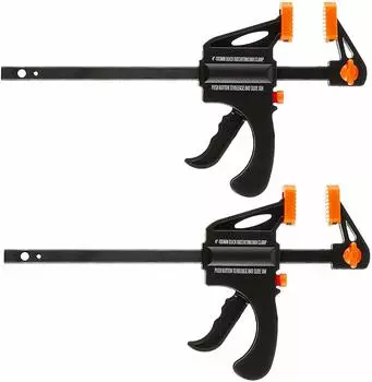 Takagi Hobby Quick Bar Clamp Black 100mm Set of 2 Sanjo work just by squeezing the Clamp Woodworking Hardware DIY Vise Fixing Hardware HQB-100-2P