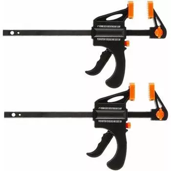 Takagi Hobby Quick Bar Clamp Black 100mm Set of 2 HQB-100-2P [Tsubame Sanjo Brand] [Легкая работа, просто нажав на рычаг] Clamp Woodworking Hardware