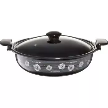 Takagi Metal Takagi Metal easy to tabletop induction flavorful earthenware Muromachi Two-handled pot, clean, pot, enamel, compatible, 30cm, pot,