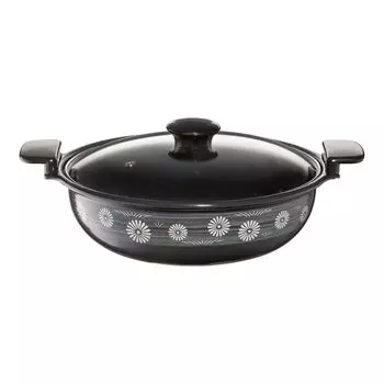 Takagi Metal легко устанавливается на столешницу IH Ajiwai глиняный горшок Azuchi Двуручный горшок, мытье, горшок, эмалированный, совместимый, 24 см, горшок, стиль, HA-D24N