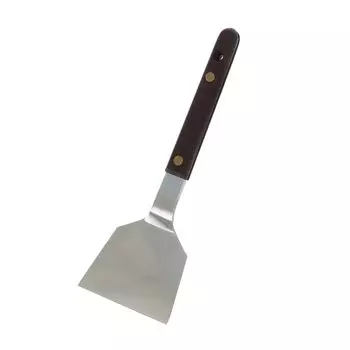 Takagi Stainless Steel Rose Pattern Raiser Small Spatula Easy to Hold Wooden Handle for Returning Spatula Silver Made in Japan Takagi TAKAGI