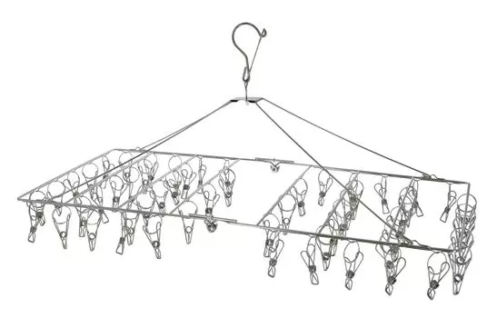 Takagi TAKAGI Stainless Steel 56 Laundry with Windproof Silver Hanger, Pinch, Foldable, Dryer, Rust-Resistant, Stopper, Durable,