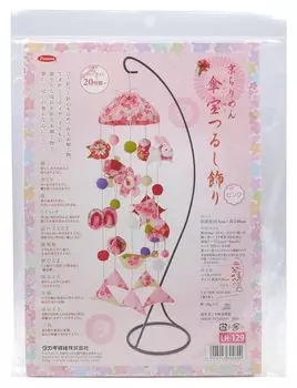 Takagi Textile Panami Festival Handicraft Crepe Kit Kyoto Crepe Umbrella Hanging Decoration Hanging Stand LH129 Кукольный хлопок, TD-5 (Продано отдельно)