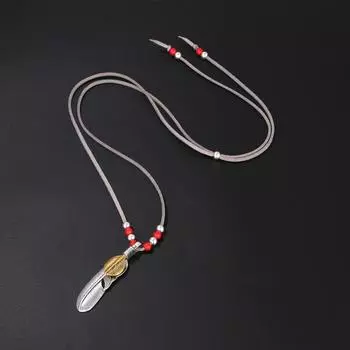 Такахаши Флисовый Веревочный Бисером Перьевой Подвеска Регулируемое Ожерелье Ожерелье