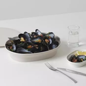 Такаон уникальный ежедневный овальный гарнир Нет. 4 [4 цвета] Большое гарнир большая миска салатница набор гарниров white