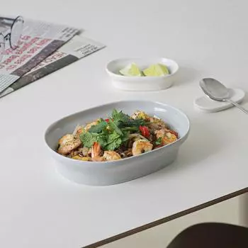 Такаон уникальный ежедневный овальный гарнир нет. 3 [4 цвета] Миска для пасты, миска для риса, салатник, набор для гарнира white