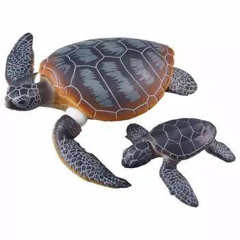 Takara Tomy Ania зеленая морская черепаха родитель и ребенок животное динозавр игрушка возраст AS-20 (Плавающая версия.) 3+