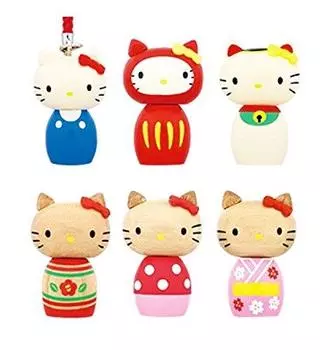 Takara Tomy Arts Hello Kitty Кокеши нэцкэ все 6 видов
