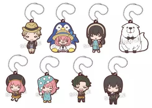 Takara Tomy Arts Nitotan Daily Life Rubber Mascot BOX 8 приблизительно изготовлен из резины SPYFAMILY product, типы, 60 мм,