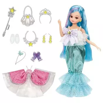 takara tomy Licca-chan doll dream fantasy triple change Mermaid Princess Licca-chan Dress up play house toys 3 years old and older