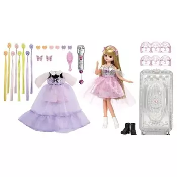 TAKARA TOMY Licca-chan Doll Exterica-chan Push Pink Deluxe Dress-up Play Toy Ages 3+