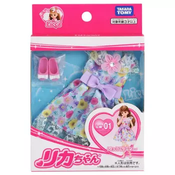 TAKARA TOMY Licca-chan Dress LW-01 Joyful Flower Игрушка-одевалка для куклы. Возраст от 3 лет. Соответствует стандартам безопасности игрушек. Сертификация ST Mark. Licca TAKARA