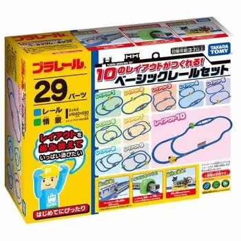 TAKARA TOMY «PLARAIL Можно создать 10 макетов! Базовый набор рельсов. Игрушечный поезд для детей от 3 лет. Соответствует стандартам безопасности игрушек. Сертификация ST Mark PL.