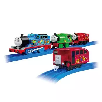 TAKARA TOMY Plarail Томас Паровоз 80-летний юбилей Искрящийся остров Содор Популярные персонажи Набор, Поезд, Игрушка, от 3 лет
