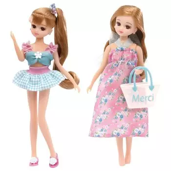 TAKARA TOMY Платье в клетку в клетку, купальник в клетку, игрушка для детей 3 лет, прошла сертификацию ST Mark по безопасности игрушек Licca TAKARA TOMY Licca-chan LW-13 &