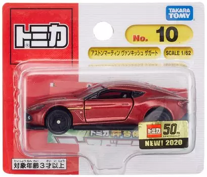 Takara Tomy Tomica Aston Martin Vanquish Zagato Мини-машинка Игрушка Возраст № 10 (Блистерная упаковка) 3+ красный