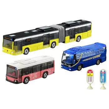 Takara Tomy Tomica Gift Tomica Town Bus Set Mini Car Toy Ages Departs! 3+
