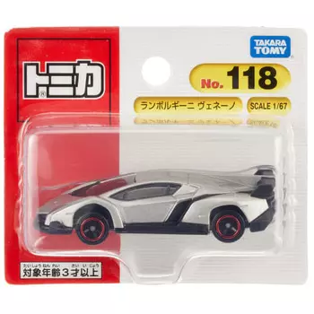 Takara Tomy Tomica No.118 Lamborghini Veneno (blister package) Mini car car toy 3 years old and over Blister package Passes toy safety standards ST