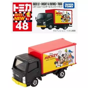 TAKARA TOMY ``Tomica No.48 Isuzu Elf Mickey & Friends Truck (Box) Minicar Car Toy Ages 3+ Boxed Passes Toy Safety Standards ST Mark Certification
