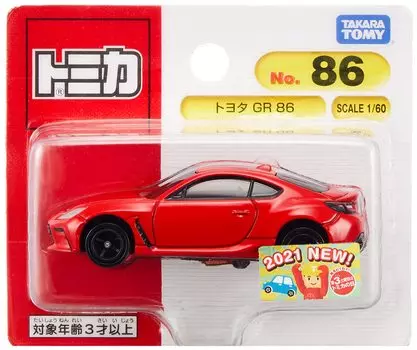 Takara Tomy Tomica Toyota GR 86 Mini Car Toy Ages No.86 (Blister Package) 3+