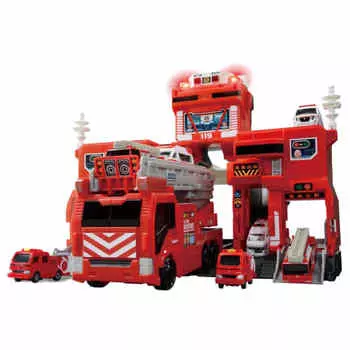 TAKARA TOMY Tomica Transformation Dispatch! Big Fire & Command Station Mini Car Car Toy for Boys Ages 3 and Up Passes Toy Safety Standards ST Mark C