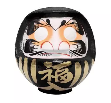 Takasaki Daruma Black 3 12x11x15cm Good Luck Auspicious Figurine/Object No. HKDM-3-BK-3