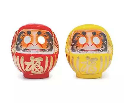 Takasaki Daruma Red Yellow 2 Piece Set 11 x 10 x 9 Fukuiri Family Safety Financial Luck Honor Luck Daruma Figurine