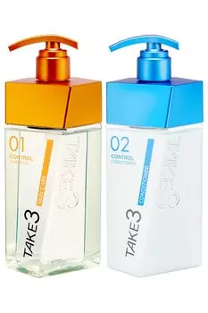 TAKE3 Control Шампунь для ухода за кожей 400 мл, кондиционер Control 400 г [Основной товар] и [Основной товар] (Набор шампунь/кондиционер)