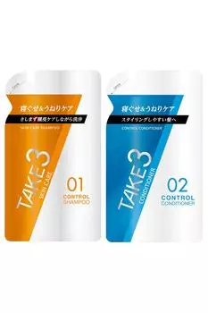TAKE3 Control Шампунь для ухода за кожей 320 мл Control Кондиционер 320 г Сменный блок [Refill] и [Refill] (Набор шампунь/кондиционер)