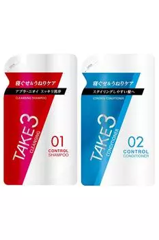 TAKE3 Control Шампунь очищающий 320 мл Control Кондиционер 320 г Сменный блок [Refill] и [Refill] (Набор шампунь/кондиционер)
