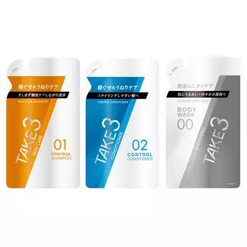 TAKE3 Hair Body Care Refill Set Control Shampoo Skin Care 320 мл Control Conditioner 320 г Очищающий гель для душа 320 мл Мужской & 3-х предметный & &