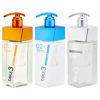 TAKE3 Hair Body Care Set Control Shampoo Skin Care 400mL Control Conditioner 400g Cleansing Body Wash 400mL Men s & 3-piece & &