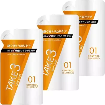 TAKE3 Шампунь 320 мл x 3 шт. Набор для мужчин для ухода за кожей головы и вьющимися волосами, увлажнение, уход, профилактика ломкости волос,