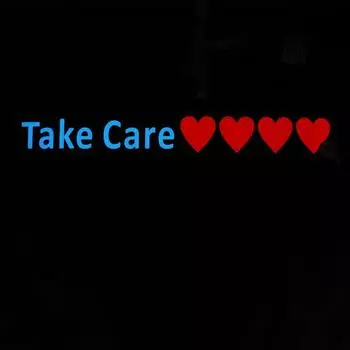 Take Care 4 Heart Car Windshield Glow Panel Electric Marker Lamp LED Decoration Light Sticker Flashing Lights